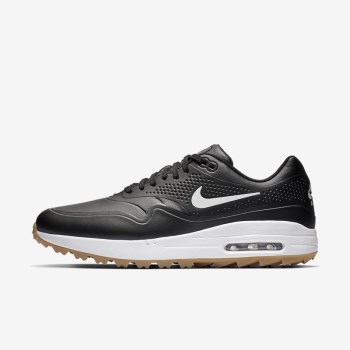 Nike Air Max 1 G - Férfi Golf Cipő - Fekete/Világos Barna/Fekete